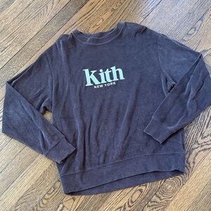 Kith New York terry  Crewneck in dark brown, xS.